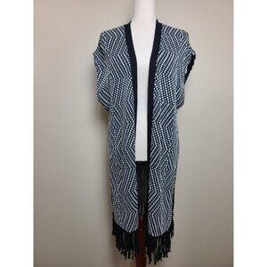 NWT Chicos Womens Cap Sleeves Cardigan Sweater Cover up Black Size 1 A294